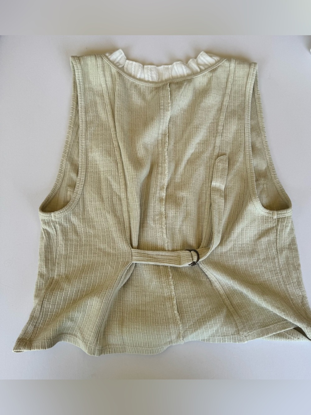 Pilcro Cream Button-Front Ribbed Tank Top - Picture 9 of 10